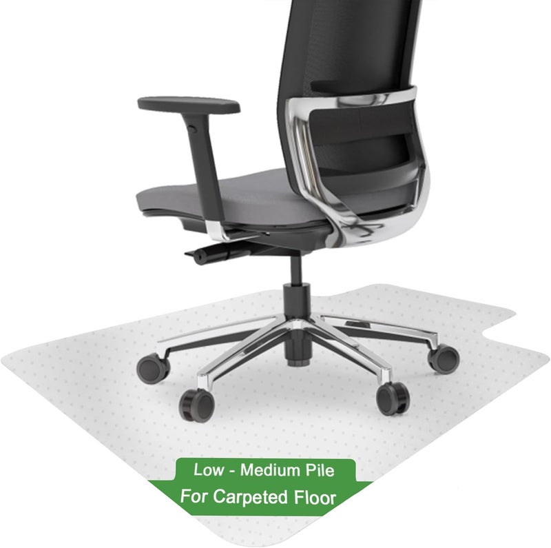 TONOS Chair Mat for Carpet- Low Pile (1/4" Thick) Carpet Protector for Office Gaming Computer Desk Chair. Heavy Duty Desk Chair Mat for Carpeted Floors, Semi Transparent - Image 1